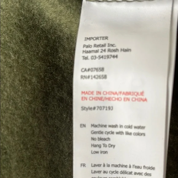 NWT Olive Cropped Full Zip Hoodie Sweatshirt Jacket - Picture 9 of 9